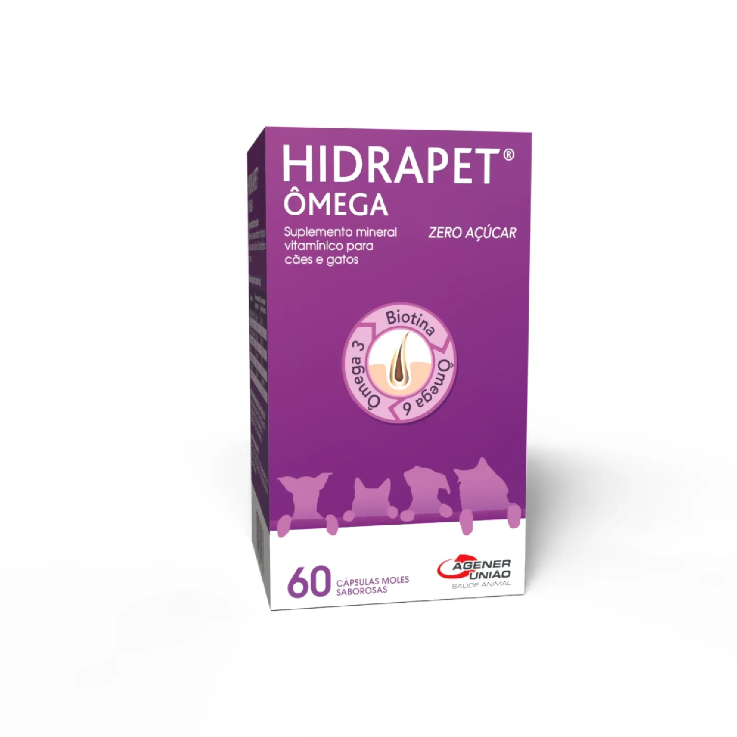 Suplemento Mineral Vitaminico Hidrapet Omega Zero Acucar embalagem_FRENTE-03